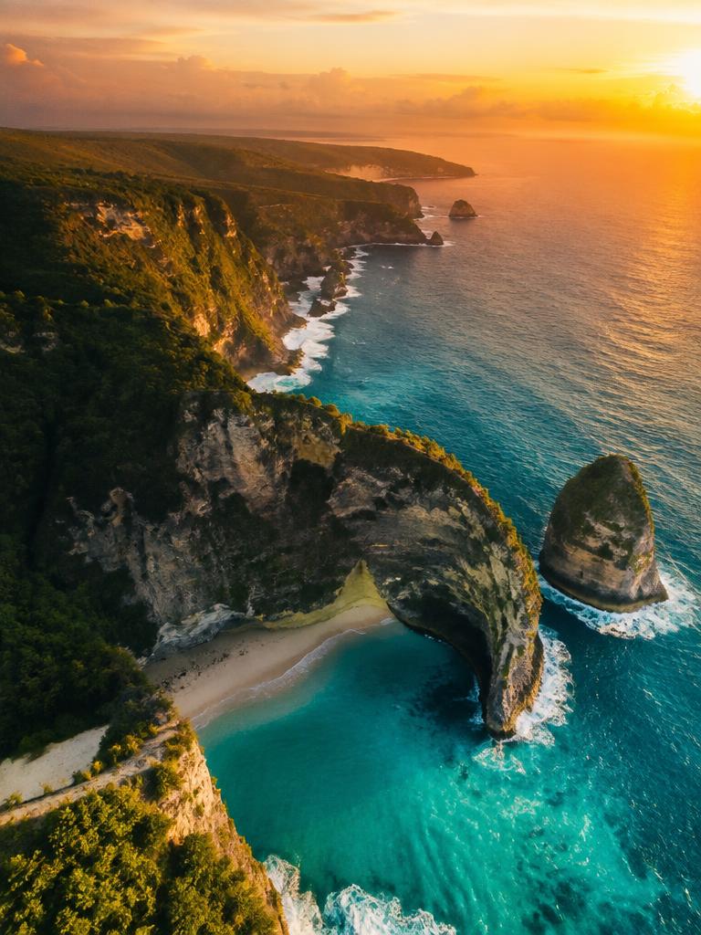 Golden-hour drone